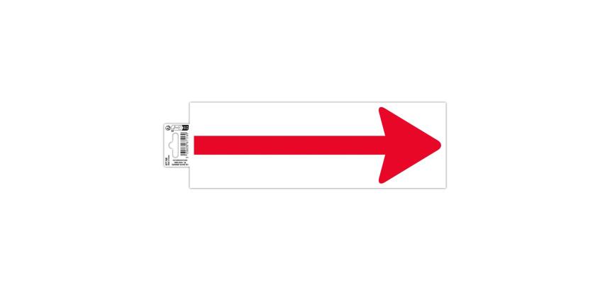 Non-slip adhesive PVC floor tape Arrow red 30x10 cm - White