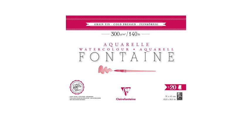 Fontaine bloc collé 4 côtés 20F 31x41cm 300g grain fin