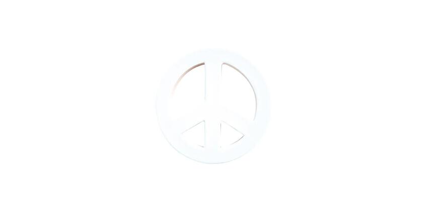 Symbole peace and love 12cm - Blanc