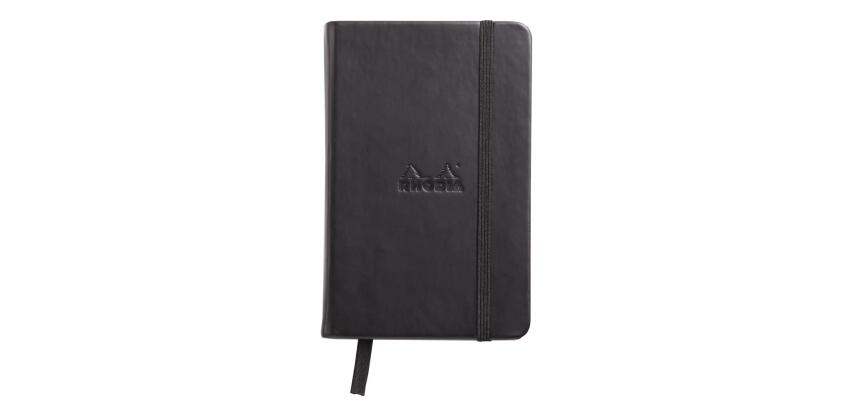 Webnotebook 9x14 cm 192 pages uni papier ivoire 90g fermeture élastique - Noir
