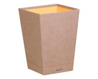 Rhodiarama corbeille à papier simili cuir italien 27x27x32 cm - Taupe