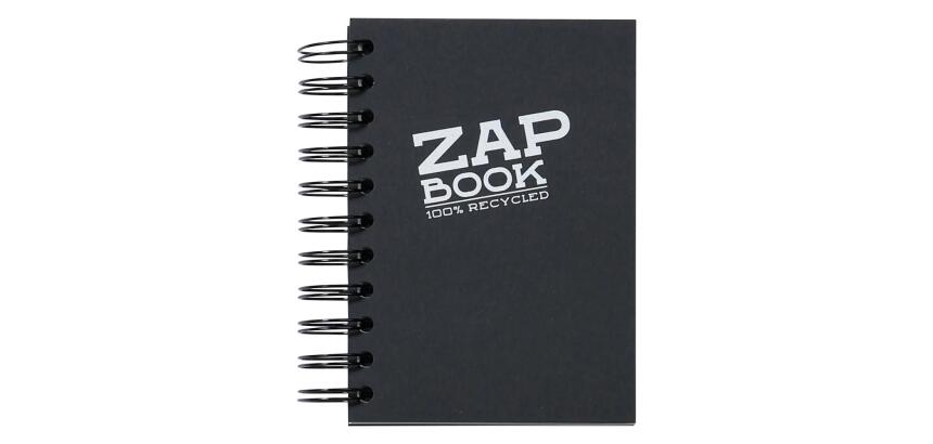 Zap Book carnet spiralé 160F A6 80g - Noir