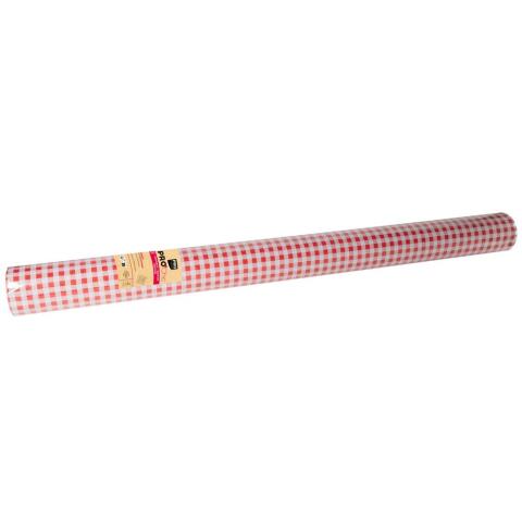Rollo de mantel - Papel damasco - Blanco 50x1,18m - Vichy rojo