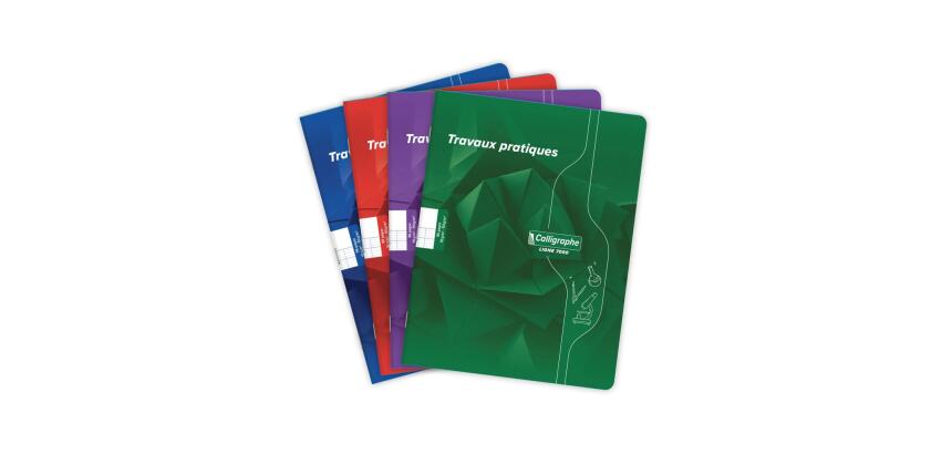 Cahier Travaux Pratiques piqué 7000 17x22 cm 96 pages grands carreaux 70 g + uni 90 g - Assortis