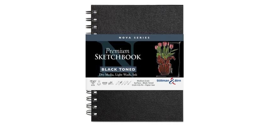 Nova Series carnet spiralé 50F 15,2x20,3cm 150g - Noir