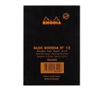 Bloc agrafé Rhodia N°12 8,5x12 cm 80 feuillets ligné 80g - Noir