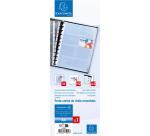 Portabiglietti da visita per 192 biglietti, 12 buste rimovibili e riposizionabili - A4 - Nero