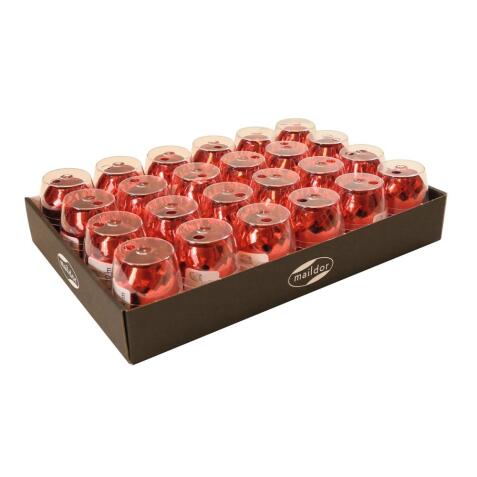 Plat.24 oeufs métal 10mx7mm ss coque Rge - Rouge