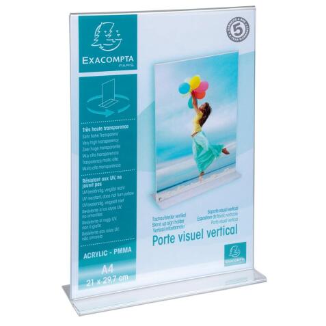 Stand-up sign holder A4 clear - Crystal