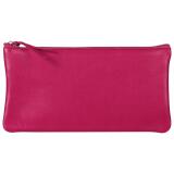 CUIR TEINTÉ Trousse plate 22x11 cm Framboise