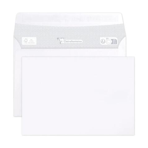 Boite de 500 Enveloppes Blanches C6-114x162mm - Auto-Adhésives - 80g/m2 - Blanc