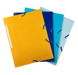 Folder 3Flap elast. PP A4 Bee Blue ass. - Assorted colours