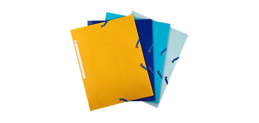 Folder 3Flap elast. PP A4 Bee Blue ass. - Assorted colours