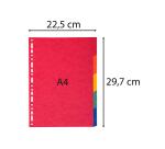 Intercalaires carte lustrée 225g 5 positions - A4 - Couleurs assorties