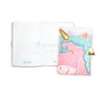 Journal intime fourrure, Licorne - Rose