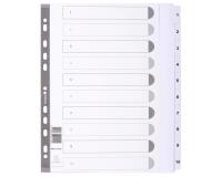 Intercalaires imprimés à touches plastifiées - 10 touches 1 à 10 - A4 maxi - Blanc