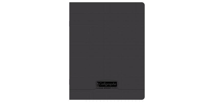 Cahier piqué 8000 POLYPRO 17x22 cm 192 pages grands carreaux 90 g - Noir