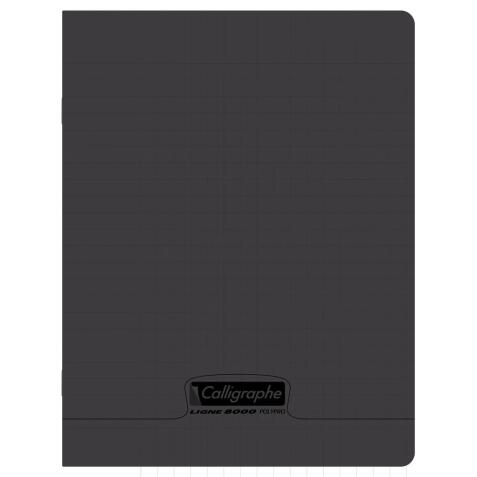 Cahier piqué 8000 POLYPRO 17x22 cm 192 pages grands carreaux 90 g - Noir