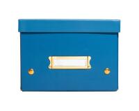 Boîte de rangement à plat carton 20x26x15cm Néo Déco - Bleu de France