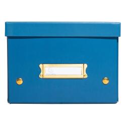 Boîte de rangement à plat carton 20x26x15cm Néo Déco - Bleu de France