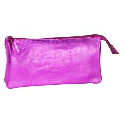 CUIRISÉ Grande Pochette 2 compartiments 22x11 cm - Framboise