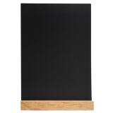 Support visuel vertical ardoise avec socle bois A4 - Noir