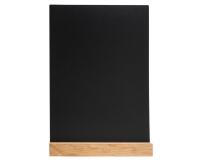 Slate menu holder on wooden base A4 - Black