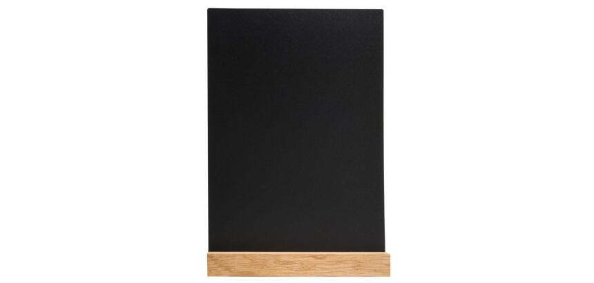 Support visuel vertical ardoise avec socle bois A4 - Noir