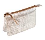 KLEO-PATHRA CUIR Petite Pochette 2 compartiments 13x9 cm Argent