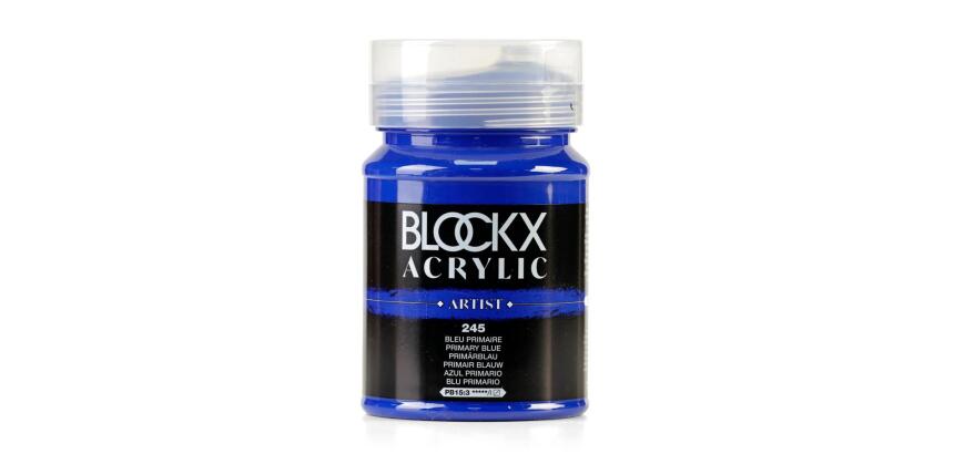Peinture acrylique fine pot 500ml - Bleu primaire