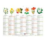 Calendrier Fleurs avec illustrations 29,5 x 22 cm Semestriel 2026