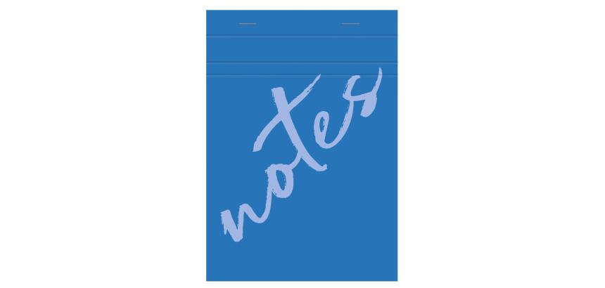 Bloc de bureau Notes agrafé en-tête A5 100 feuilles petits carreaux 60 g - Bleu clair