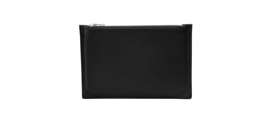Pochette multifonction en cuir, petit modèle - Noir