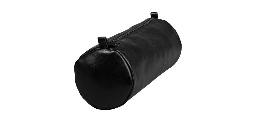 Trousse en cuir Age Bag Grande ronde 22xØ8 cm - Noir