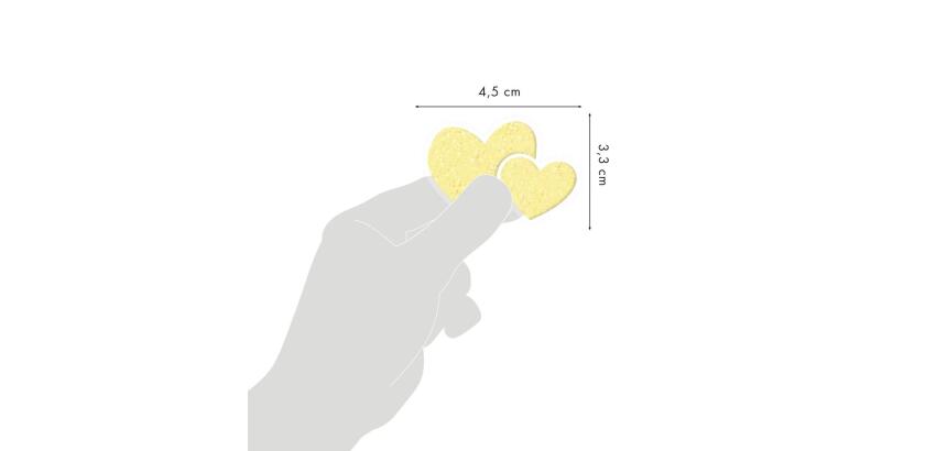 Phospho' Stick, Sach 2 pl 14,8x21cm, Coeurs - Jaune fluo