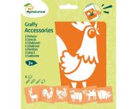 Set de 6 pochoirs enfants, Animaux de la ferme - Orange