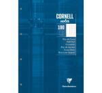 Bloc de cours CORNELL encollé grand côté A4 200 pages perforées 4 trous Cornell grands carreaux - Bleu pétrole