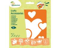Set de 6 pochoirs enfants, Coeurs - Orange