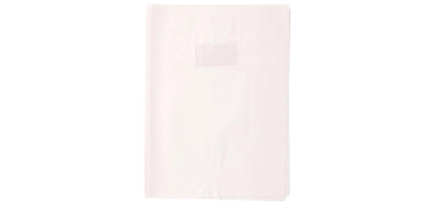 Protège-cahiers grain losange PVC 18/100ème avec porte-étiquette 17x22 cm