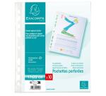 Estuche Exacompta de 10 fundas multitaladros polipropileno piel de naranja tamaño escolar - 17x22cm