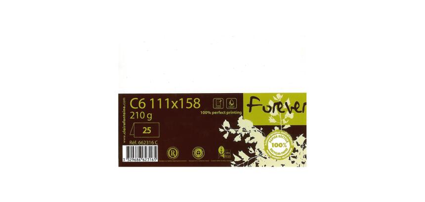 Carte pliée 111x158 FOREVER 210g pqt 25