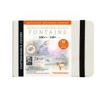 Fontaine Aquarelle carnet cousu 24F 10x15cm 300g grain satiné (cartes de visite) - Blanc