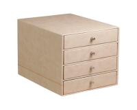 Rhodiarama trieur 4 tiroirs simili cuir italien 24,8x32,7x22,8 cm - Beige