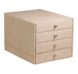 Rhodiarama trieur 4 tiroirs simili cuir italien 24,8x32,7x22,8 cm - Beige