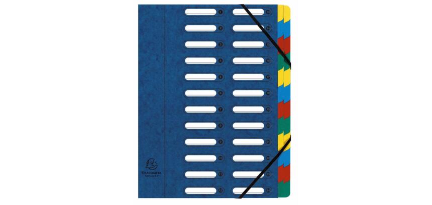 Trieur HARMONIKA® à fenêtres avec élastiques véritable carte lustrée 24 compartiments