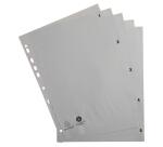 Intercalaires imprimés numériques PP gris recyclé - 5 positions - A4 - Gris