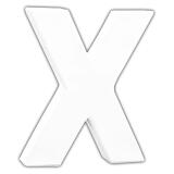 Petite lettre X 12cm - Blanc