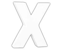 Petite lettre X 12cm - Blanc