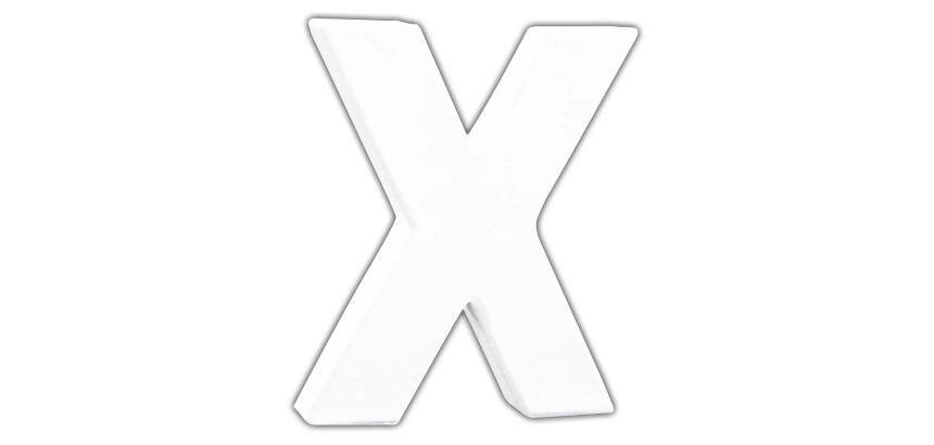 Petite lettre X 12cm - Blanc