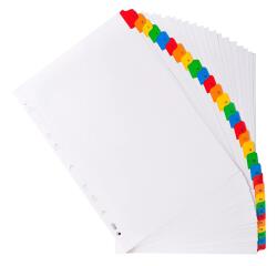 Separadores Separadores con pestañas impresas cartulina blanca 160 g/m 2 Con pestañas de colores reforzadas - Blanco - Blanco